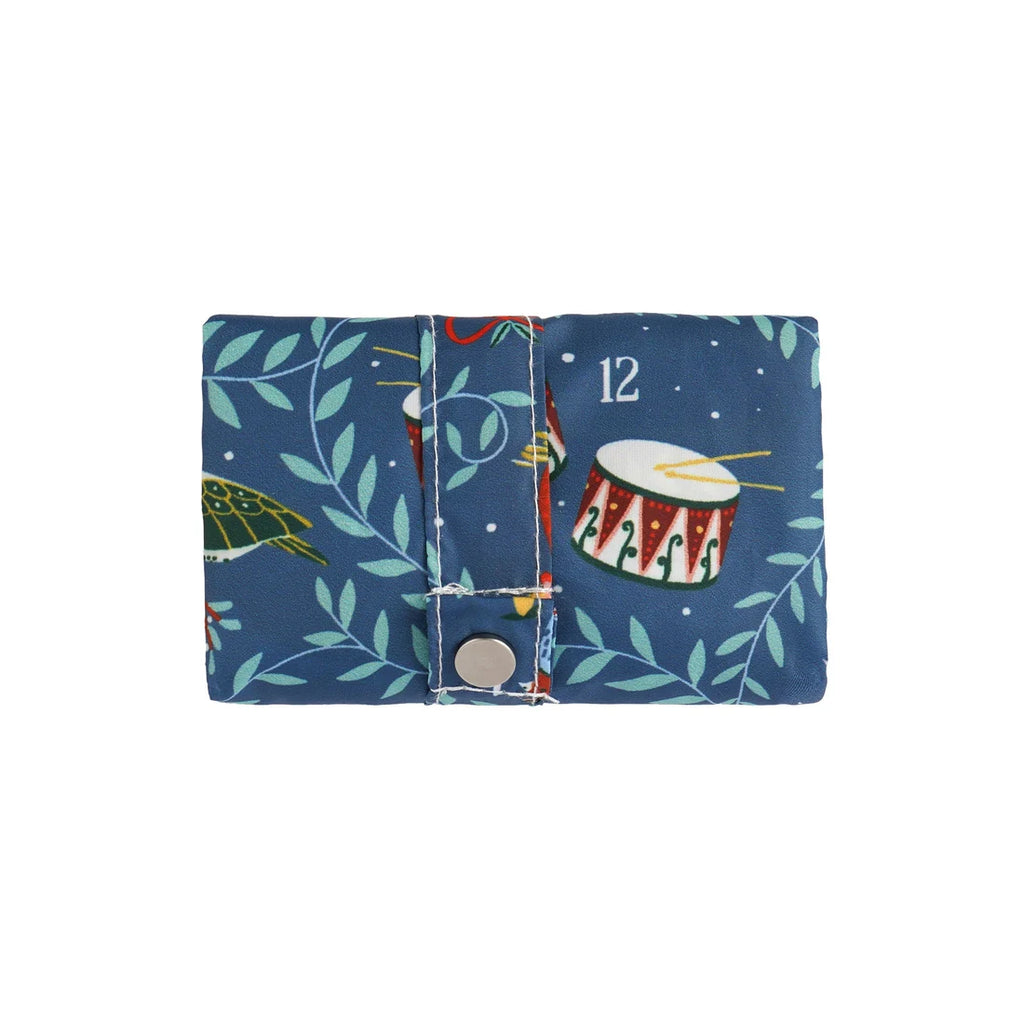Ulster Weavers 12 Days of Christmas Foldable Tote Bag Medium in Blue