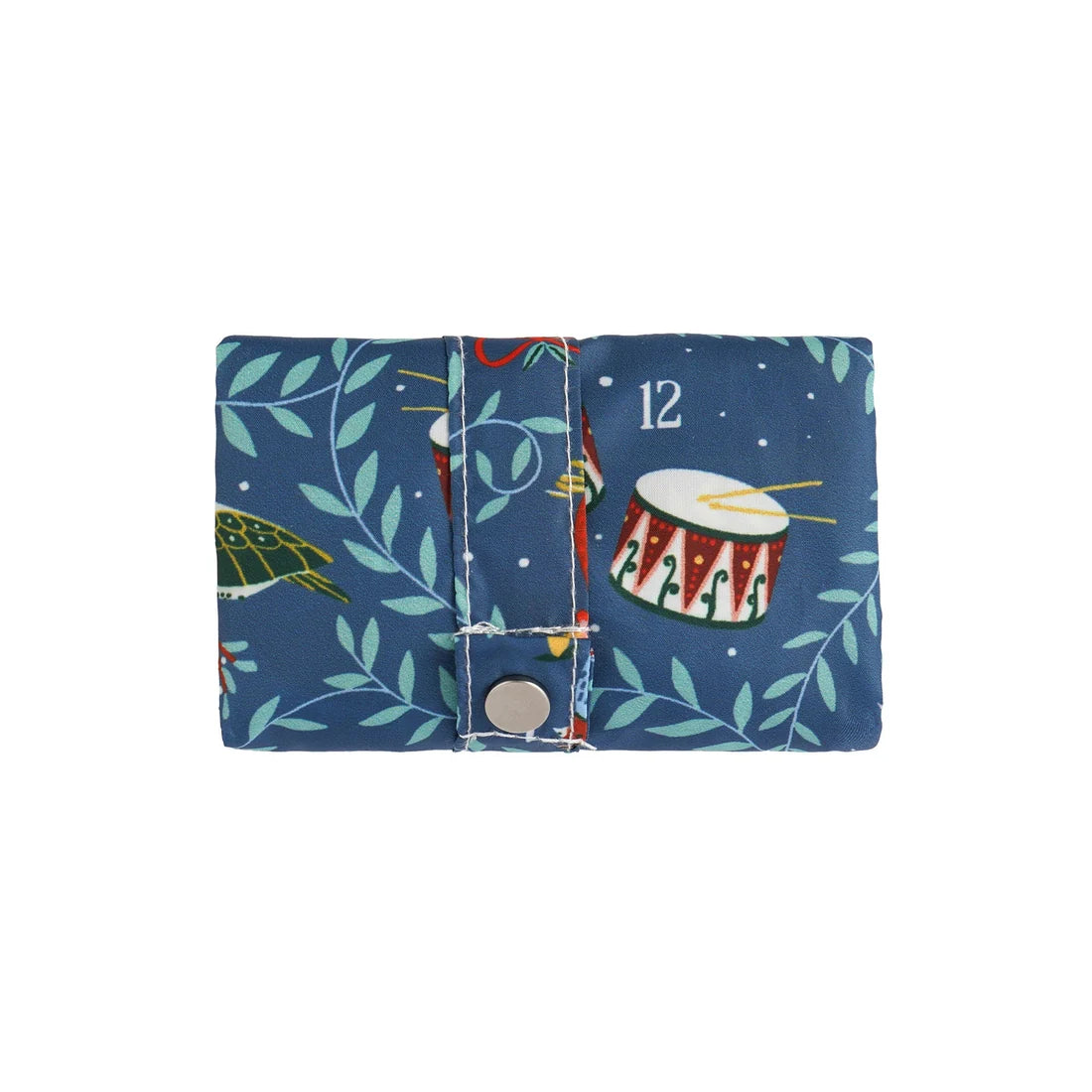 Ulster Weavers 12 Days of Christmas Foldable Tote Bag Medium in Blue