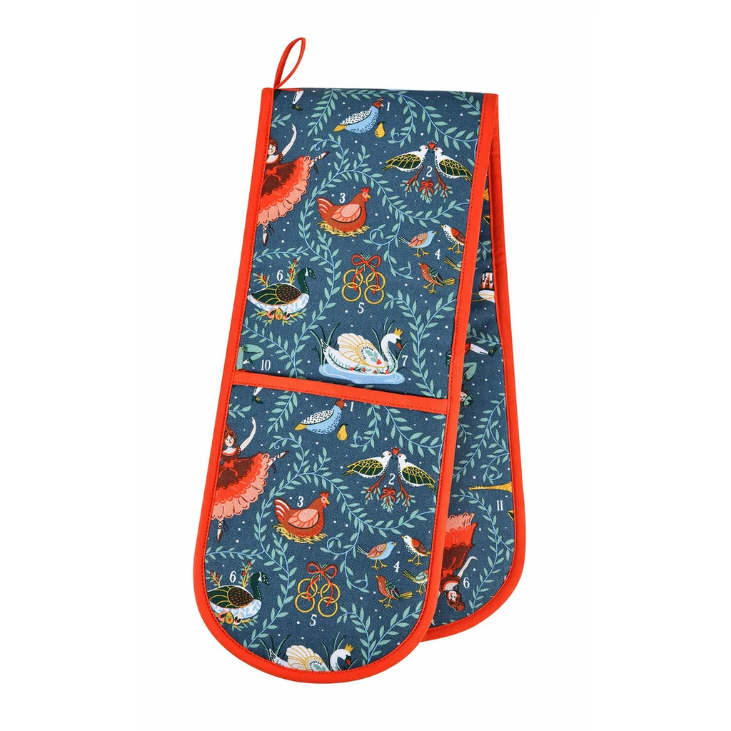 Ulster Weavers 12 Days of Christmas Double Oven Glove in Blue