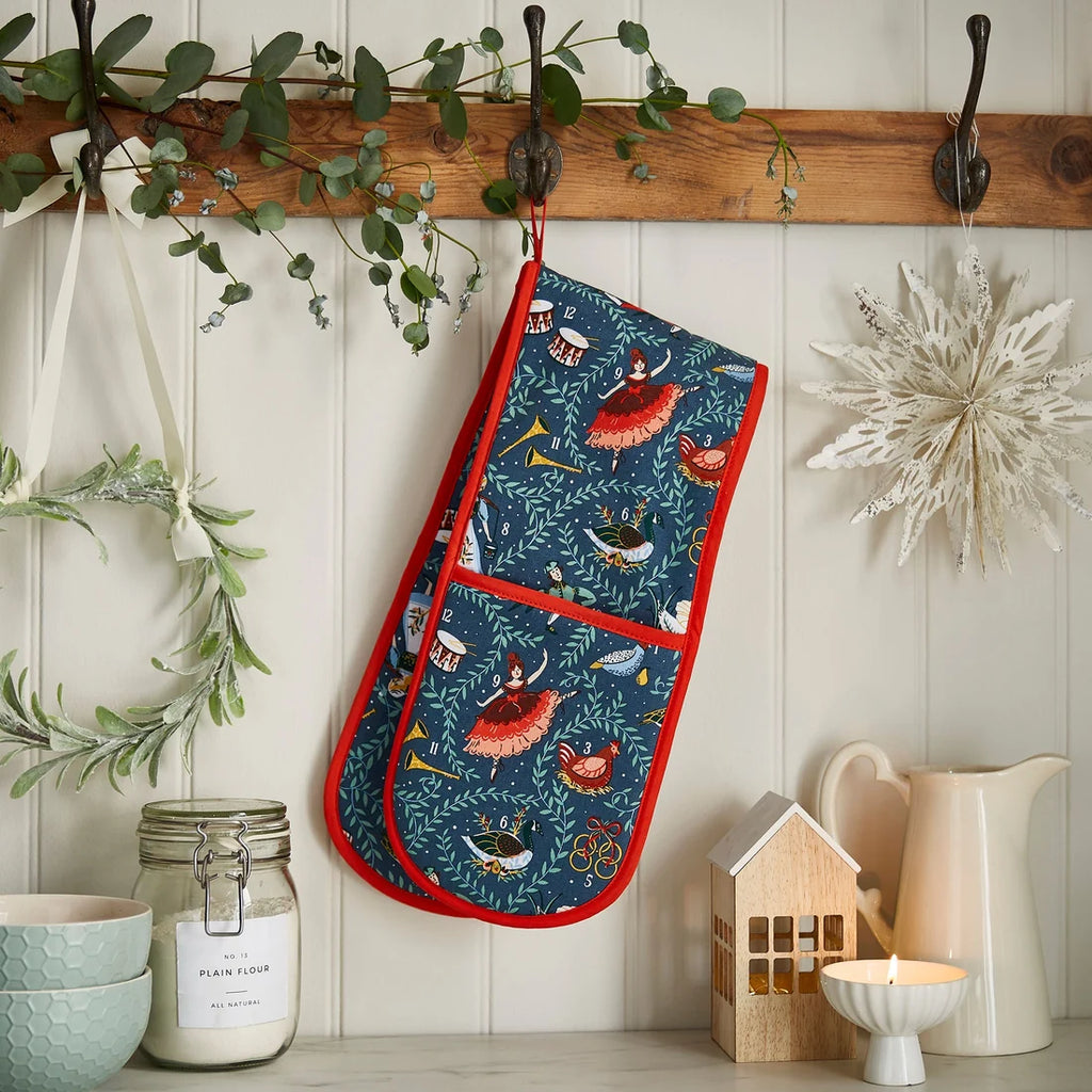 Ulster Weavers 12 Days of Christmas Double Oven Glove in Blue