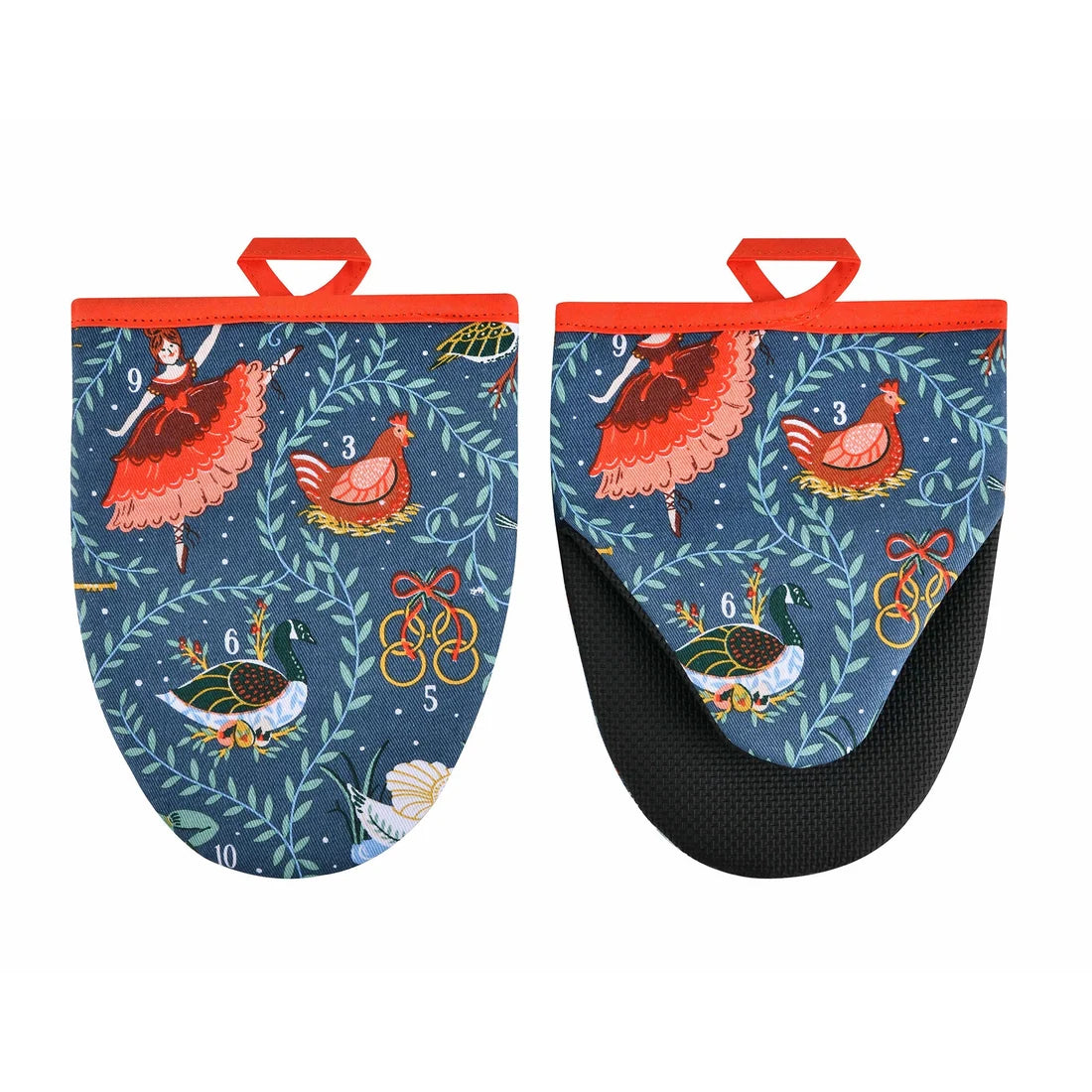 Ulster Weavers 12 Days of Christmas Microwave Mitts Pair in Blue