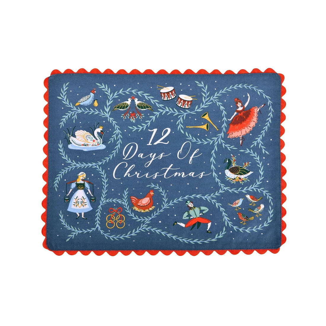Ulster Weavers 12 Days of Christmas Cotton Placemats 2 Pack in Blue