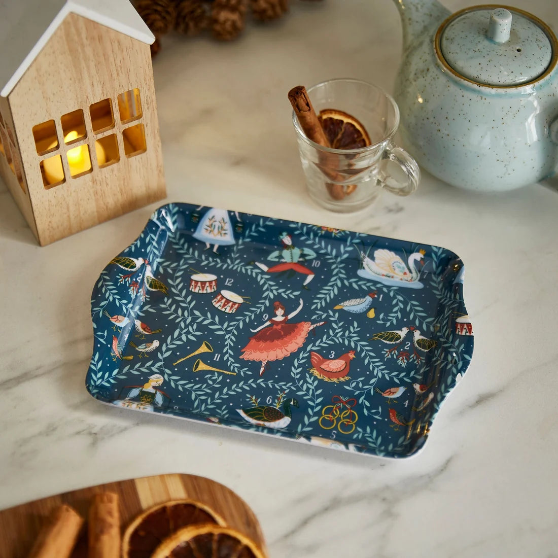 Ulster Weavers 12 Days of Christmas Scatter Tray in Blue