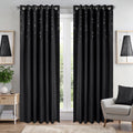 Diamondo Velvet Thermal Blackout Eyelet Curtains in Black