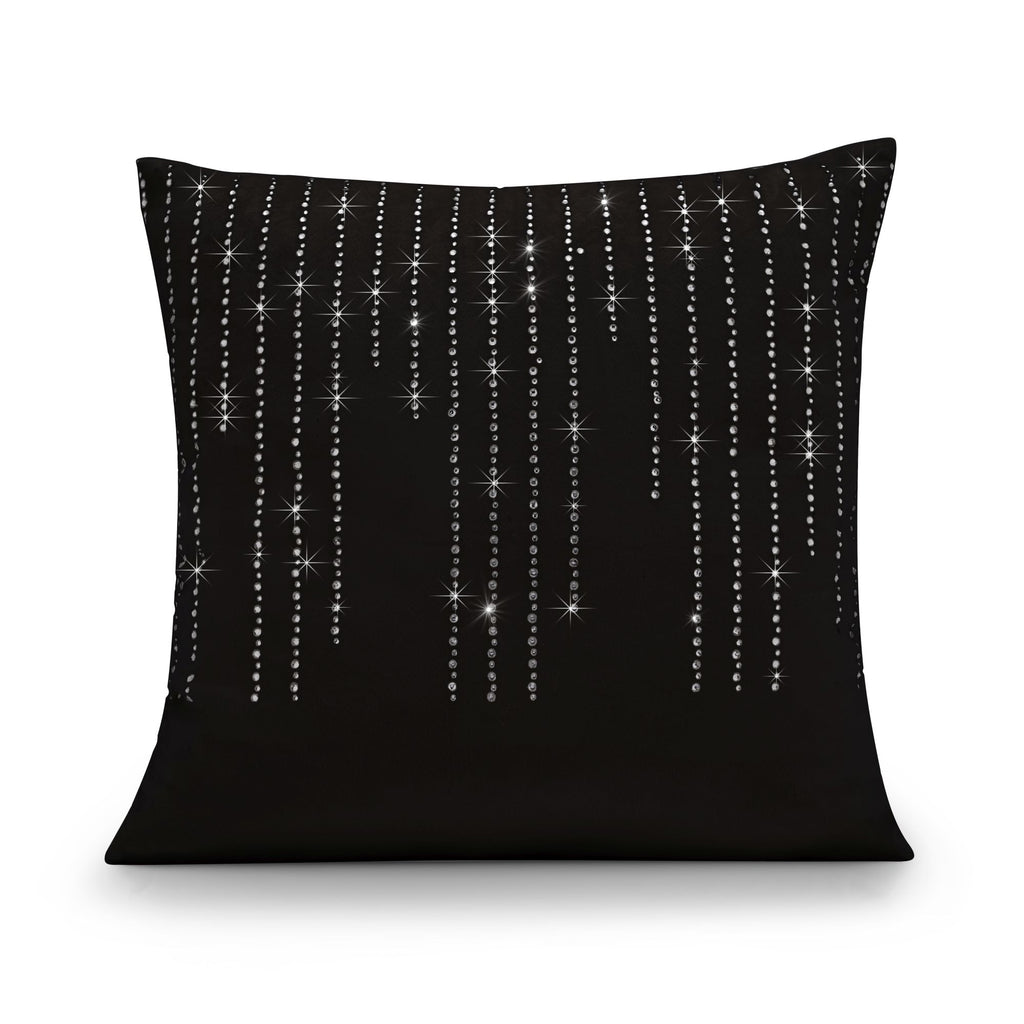 Diamondo Velvet Filled Cushion in Black 45 x 45cm