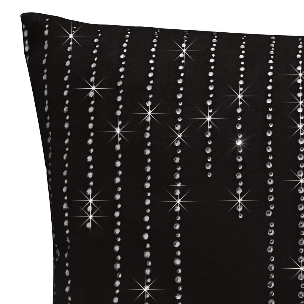 Diamondo Velvet Filled Cushion in Black 45 x 45cm