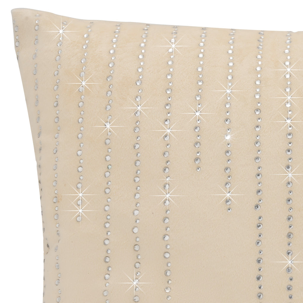 Diamondo Velvet Filled Cushion in Cream 45 x 45cm