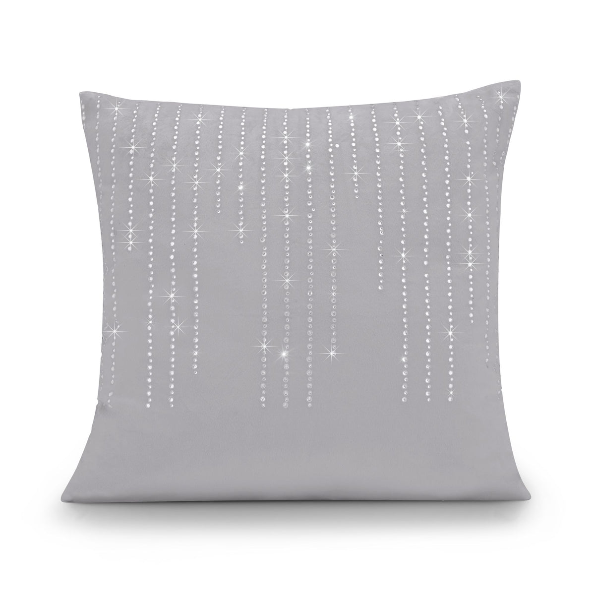 Diamondo Velvet Filled Cushion in Silver 45 x 45cm