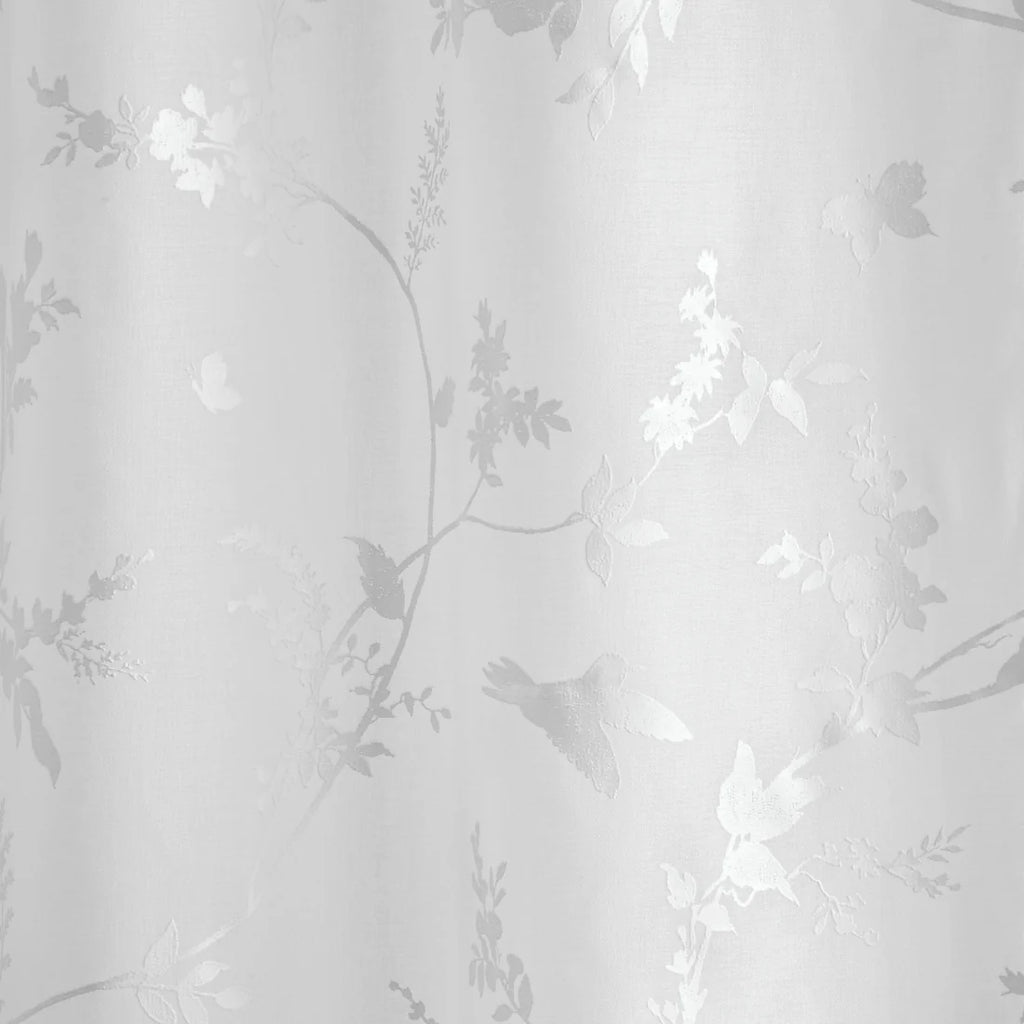 Dreams & Drapes Darnley Floral & Bird Voile Curtain Panel in White