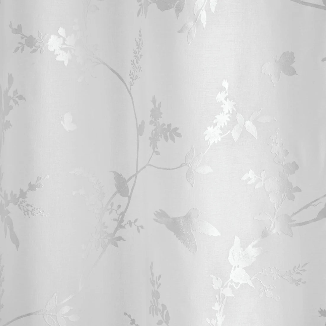 Dreams & Drapes Darnley Floral & Bird Voile Curtain Panel in White
