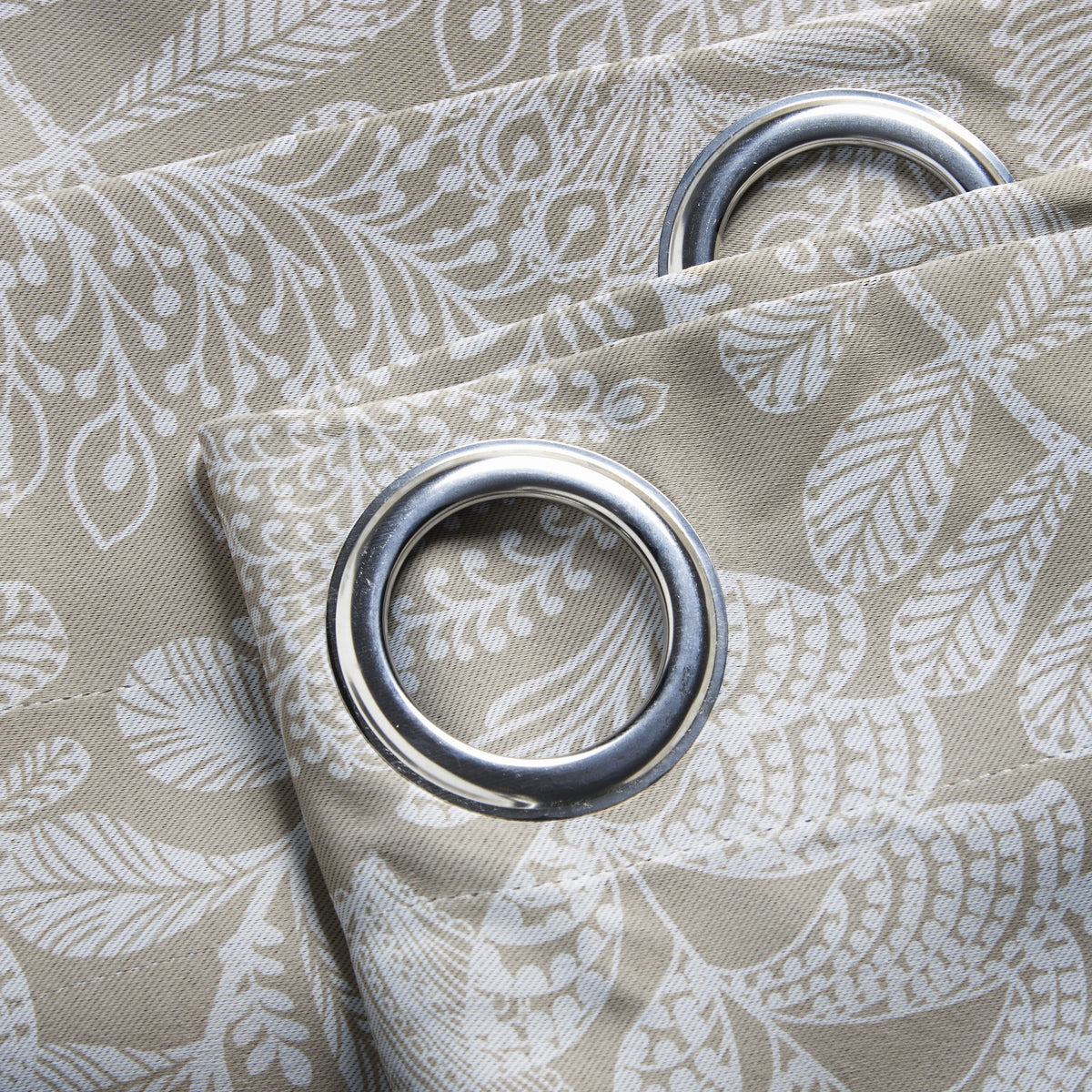 Ferndown Botanical Blackout Eyelet Curtains in Cream