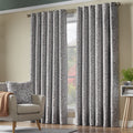 Ferndown Botanical Blackout Eyelet Curtains in Latte
