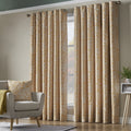 Ferndown Botanical Blackout Eyelet Curtains in Ochre