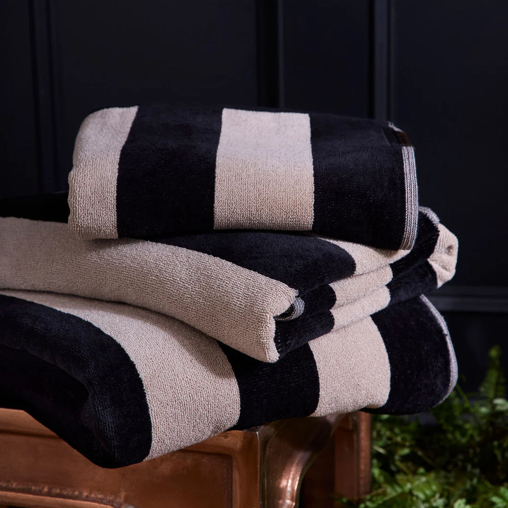 Laurence Llewelyn-Bowen Festivo Stripe 100% Cotton Towels in Black
