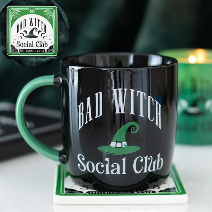 Bad Witch Social Club Mug and Coaster Set