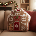Gingerbread House Shaped Christmas Cushion 50 x 40cm