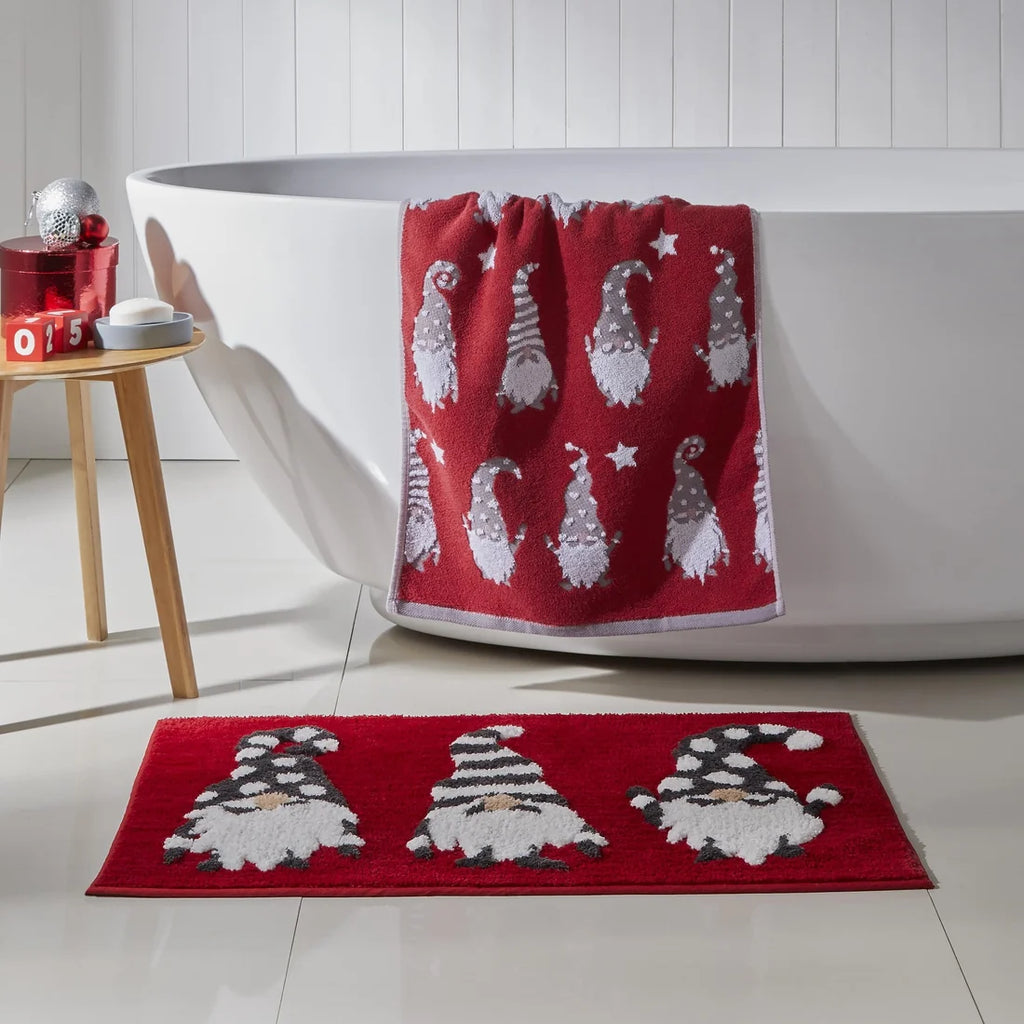 Fusion Gonks Christmas Luxury Cotton Hand Towels 2 Pack in Multicolour 50 x 90cm