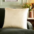 Appletree Harlan Velvet Cushion in Cream 55 x 55cm
