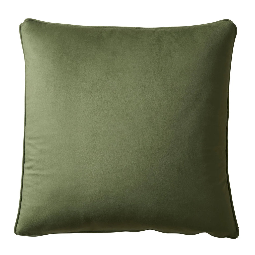 Appletree Harlan Velvet Cushion in Olive 55 x 55cm