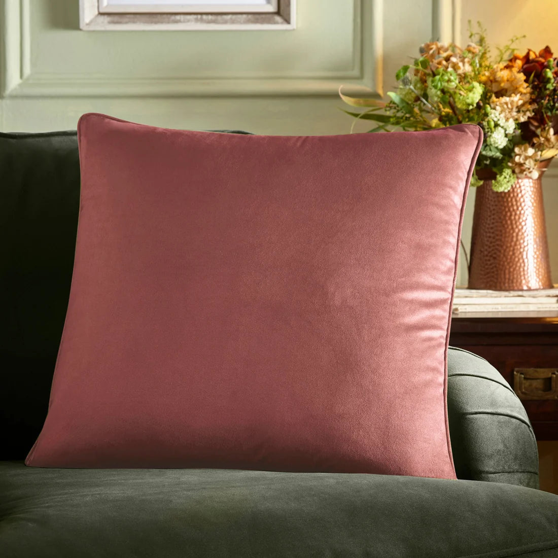 Appletree Harlan Velvet Cushion in Pink 55 x 55cm