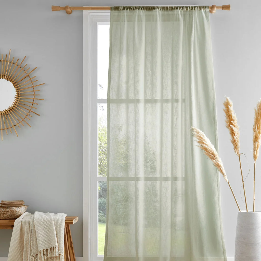 Drift Home Kayla Voile Curtain Panel in Green