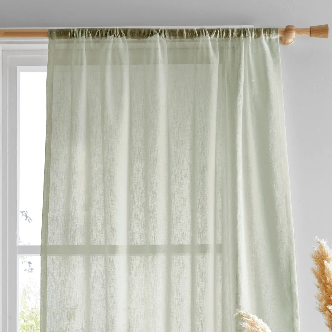Drift Home Kayla Voile Curtain Panel in Green