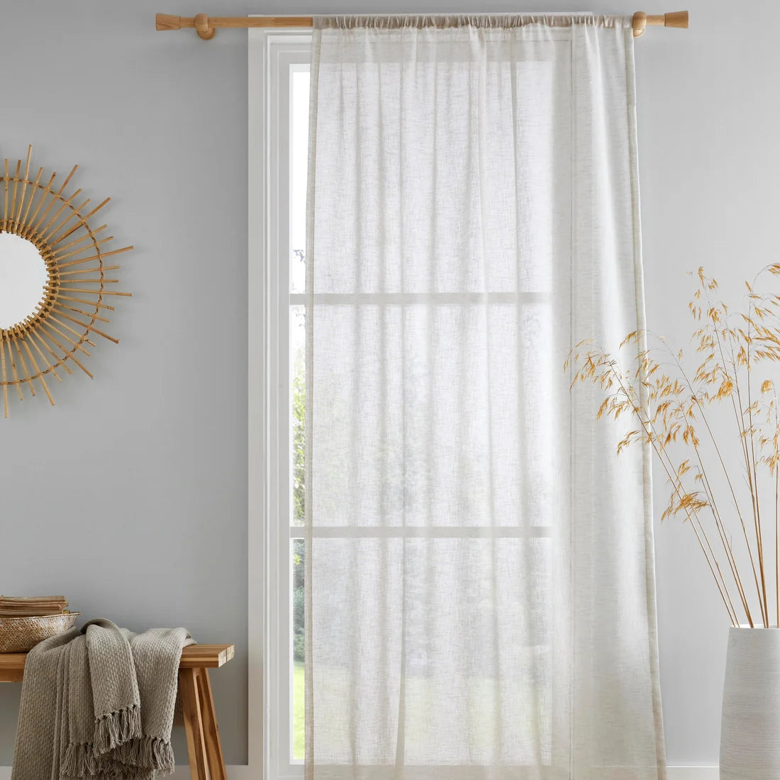 Drift Home Kayla Voile Curtain Panel in Natural
