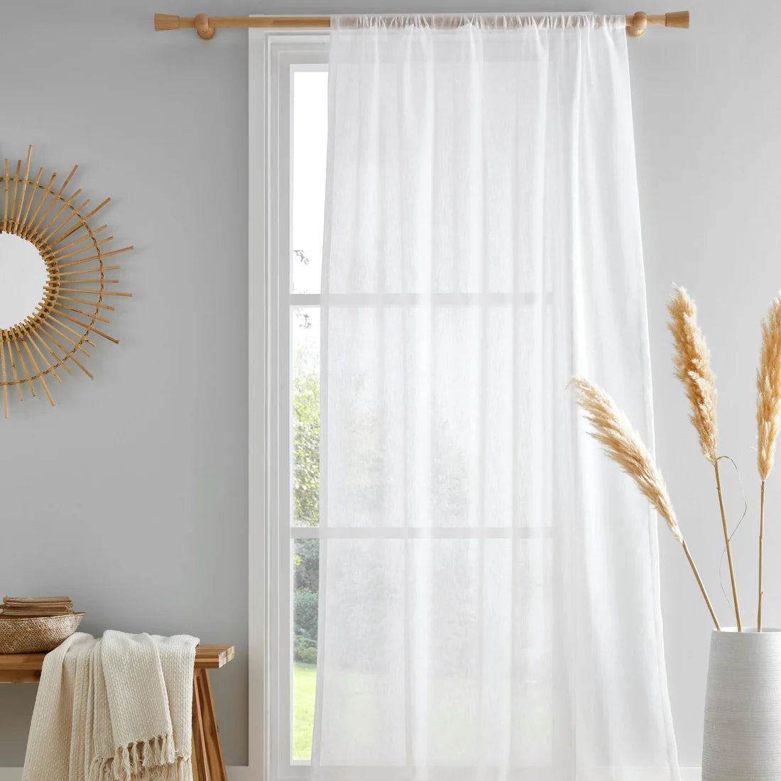Drift Home Kayla Voile Curtain Panel in White