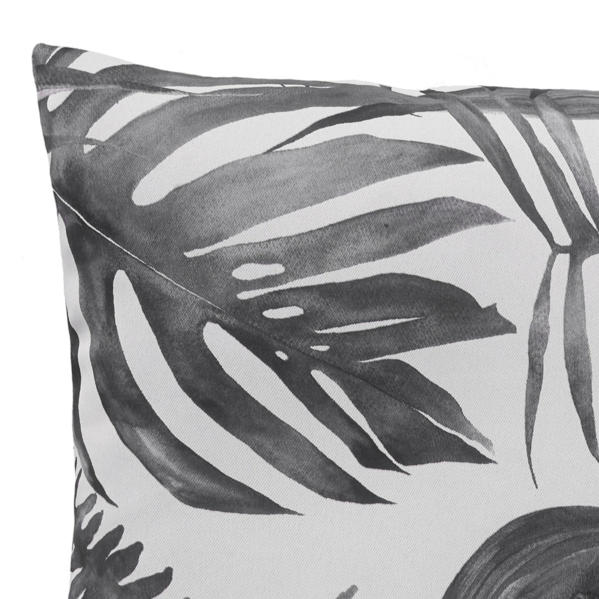 Malay Tropical Palm Leaf Filled Cushion in Charcoal 45 x 45cm