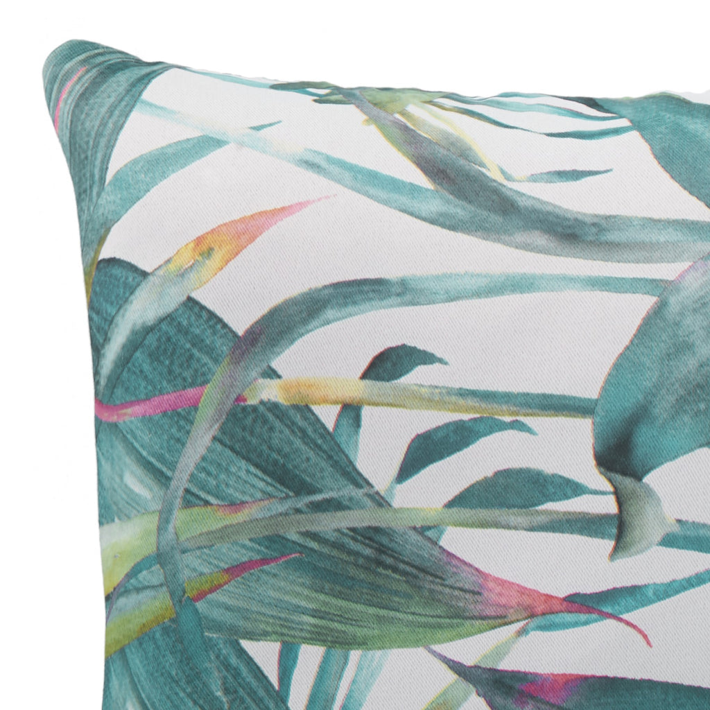 Malay Tropical Palm Leaf Filled Cushion in Green 45 x 45cm