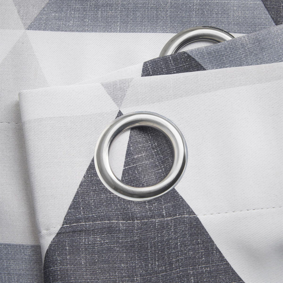 Malmo Geometric Blackout Eyelet Curtains in Charcoal
