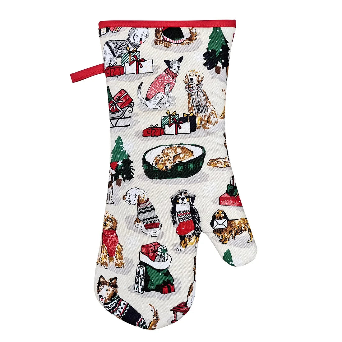 Ulster Weavers Merry Mutts Christmas Gauntlet Oven Glove in Natural