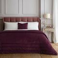 Soiree Melanie Velvet Bedspread in Berry 150 x 220cm