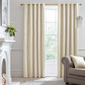 Laurence Llewelyn-Bowen Montrose Blackout Velvet Eyelet Curtains in Ivory