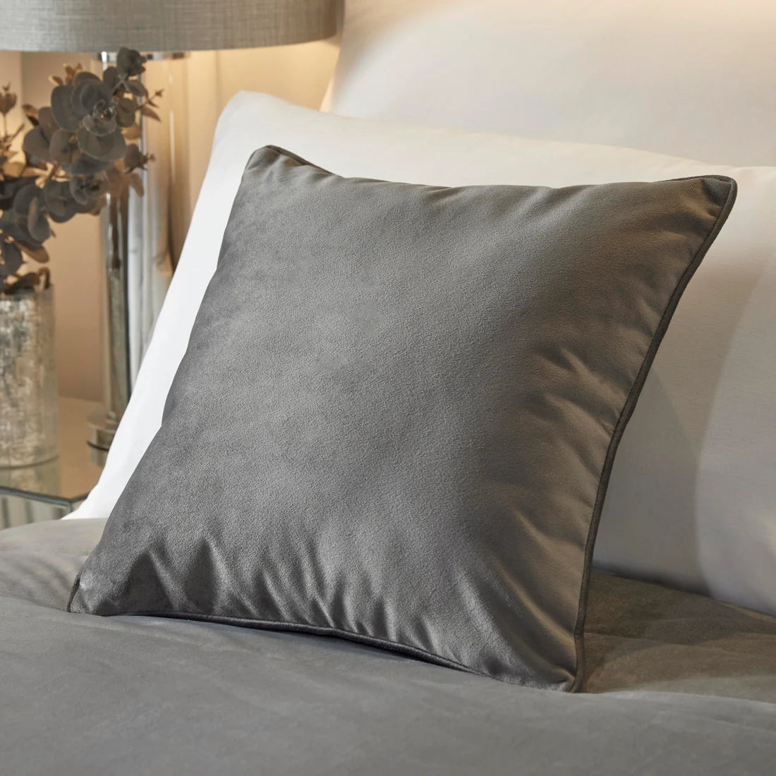 Soiree Melanie Velvet Cushion in Slate 43 x 43cm