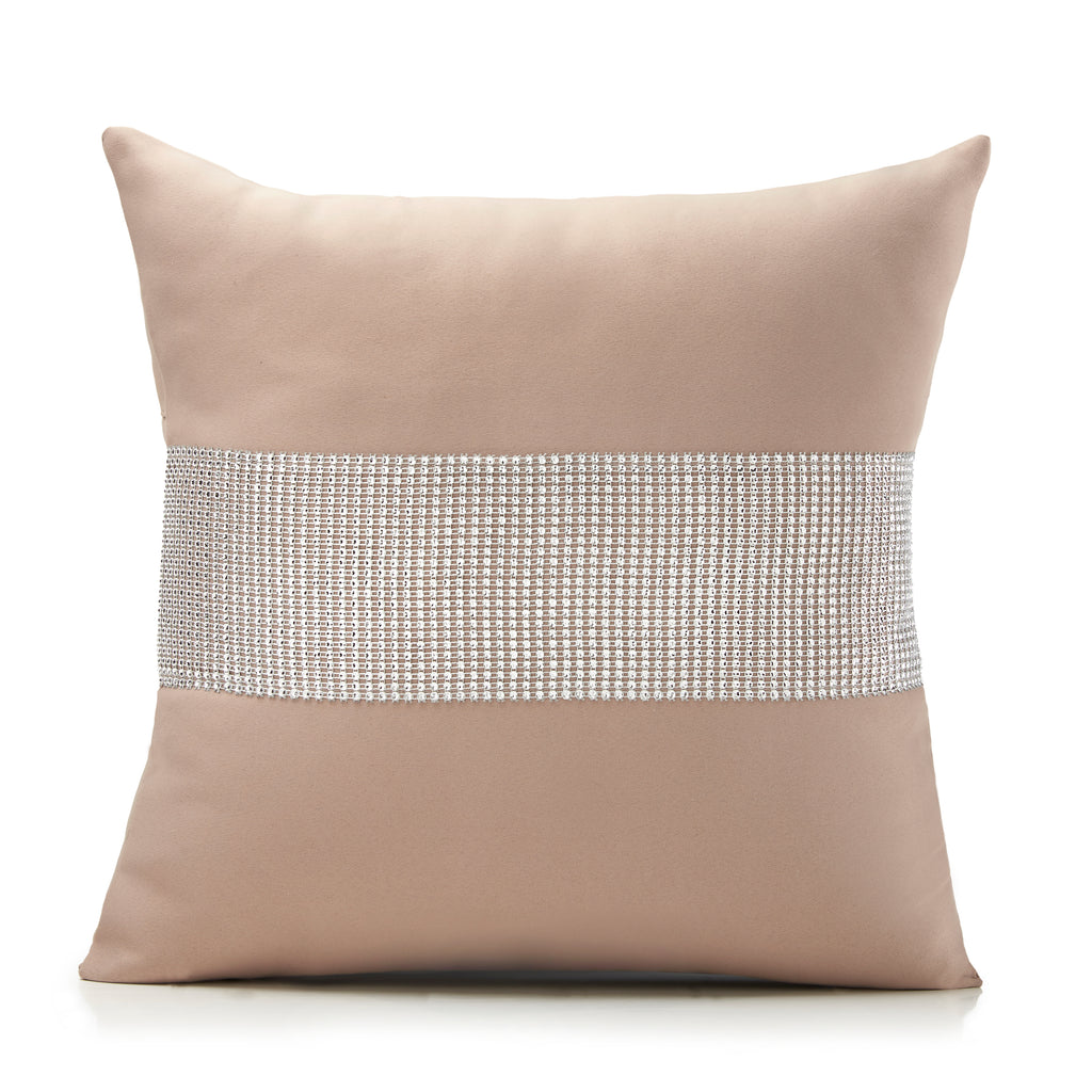 Palace Diamante Filled Cushion in Beige 45 x 45cm
