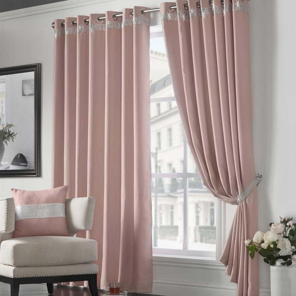 Palace Diamante Filled Cushion in Blush 45 x 45cm