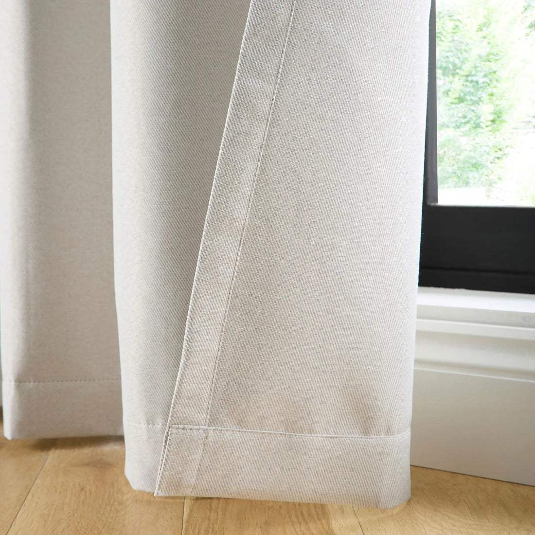 Curtina Plain Twill Blackout Eyelet Curtains in Natural