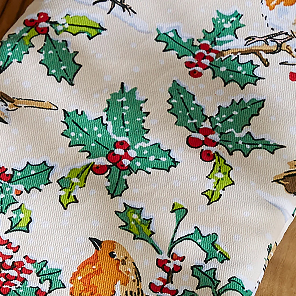 Ulster Weavers Christmas Robins Gauntlet Oven Glove in Green