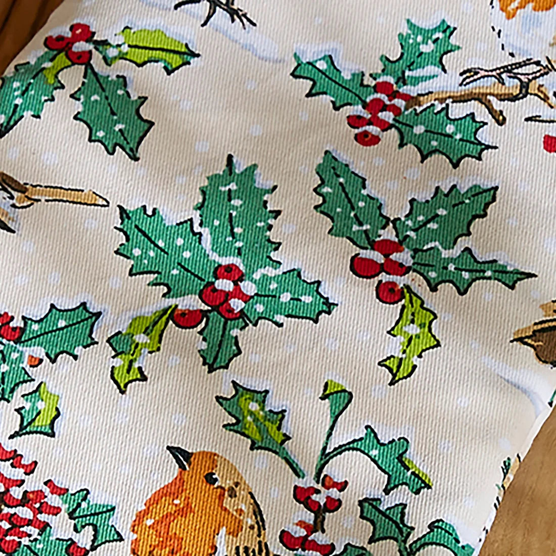 Ulster Weavers Christmas Robins Gauntlet Oven Glove in Green