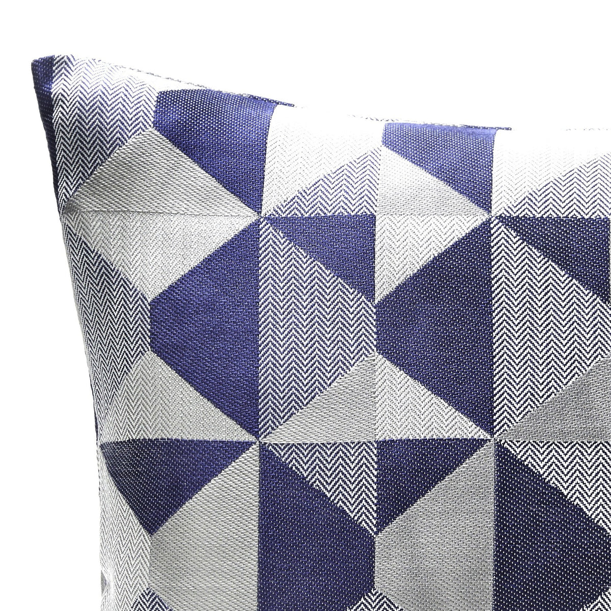 Skandi Geometric Jacquard Cushion in Navy