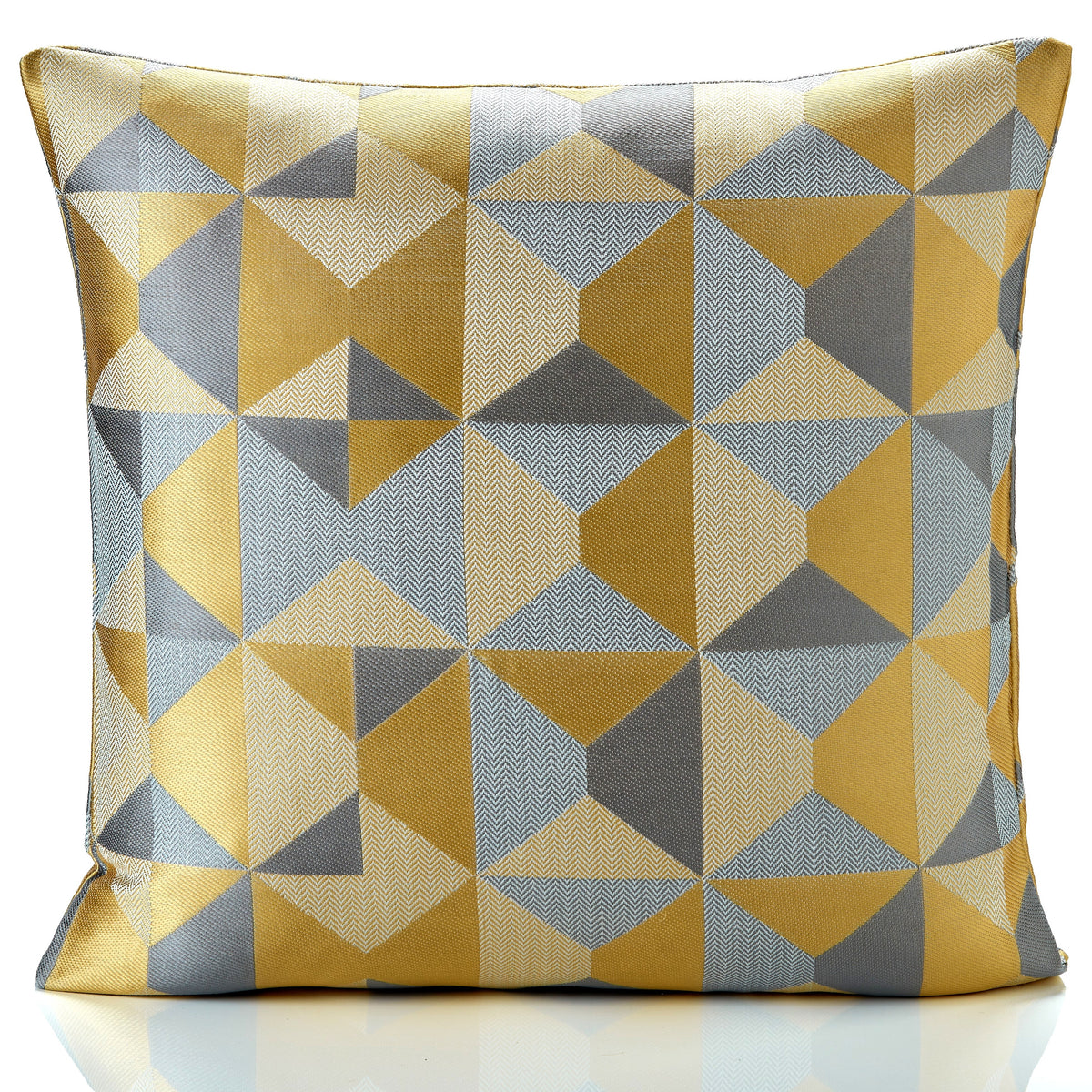 Skandi Geometric Jacquard Cushion in Ochre