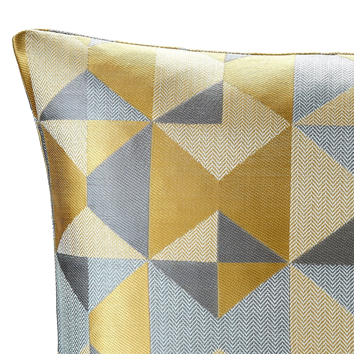 Skandi Geometric Jacquard Cushion in Ochre