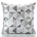 Skandi Geometric Jacquard Cushion in Silver
