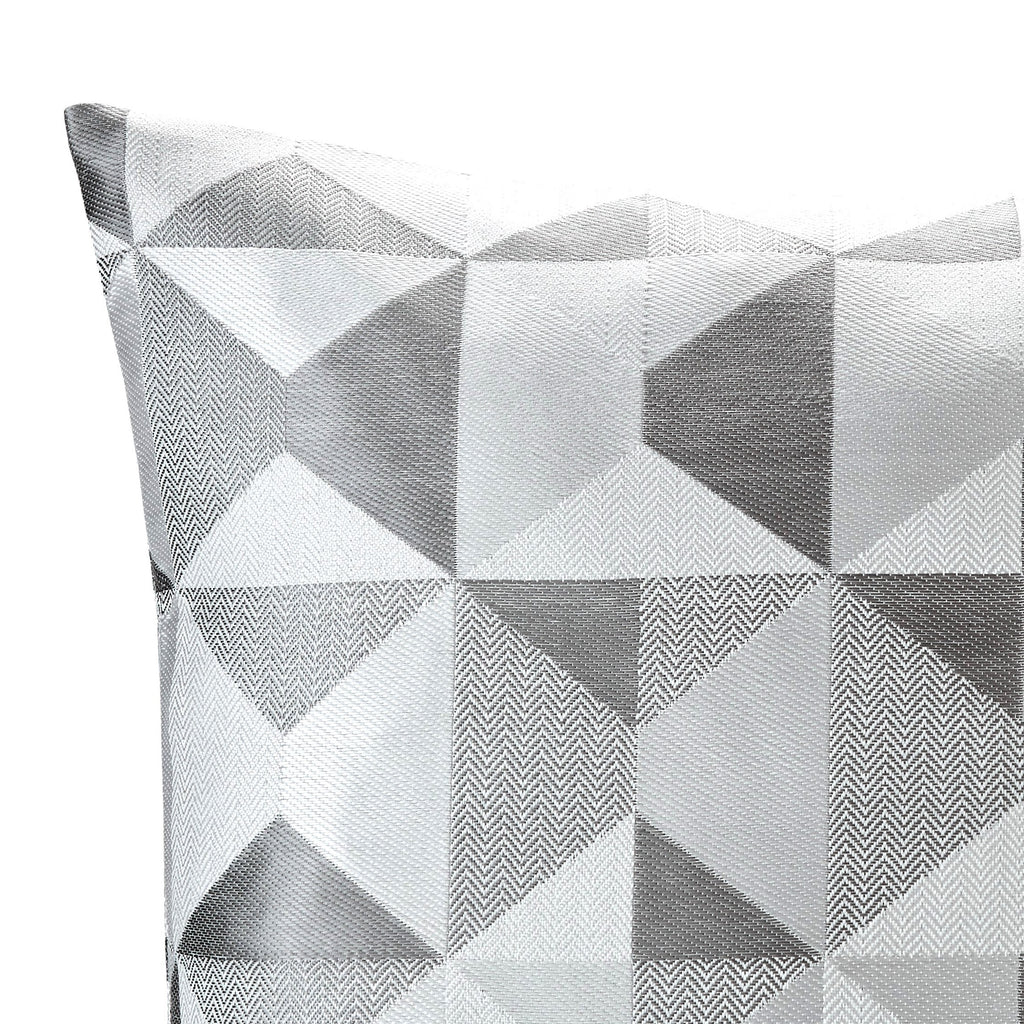 Skandi Geometric Jacquard Cushion in Silver
