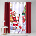 Fusion Santa & Snowy Christmas Eyelet Door Curtain Panel in Multicolour