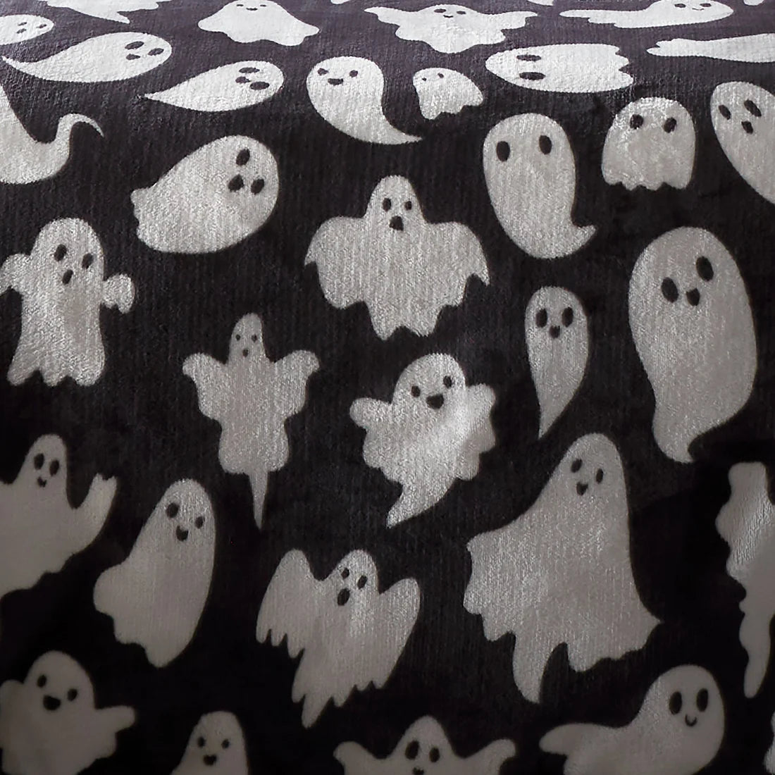 Bedlam Spooky Ghosts Halloween Sherpa Fleece Duvet Cover Set in Grey