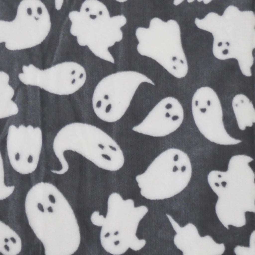Bedlam Spooky Ghosts Halloween Throw in Grey 120 x 150cm