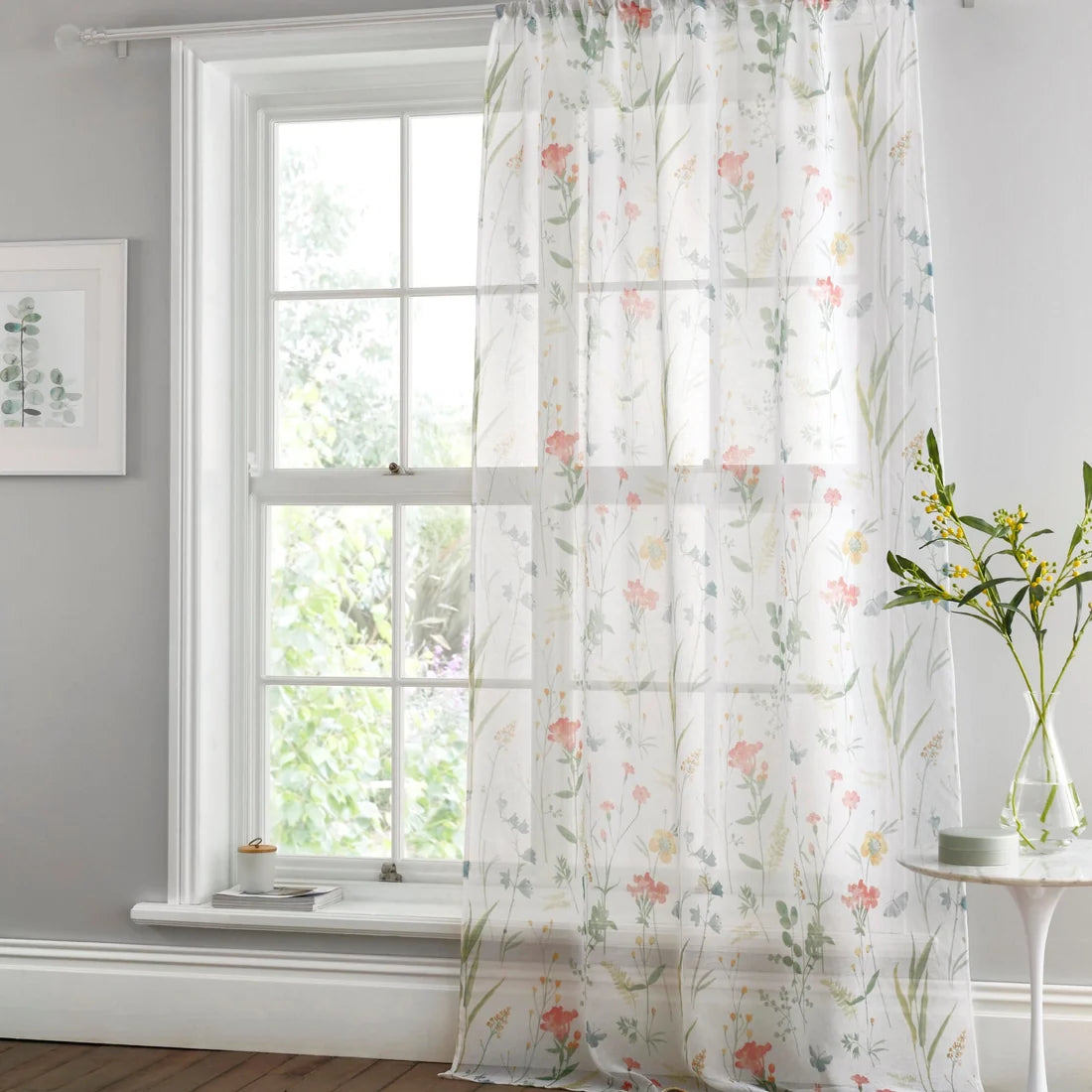 Dreams & Drapes Spring Glade Voile Curtain Panel in Multicolour
