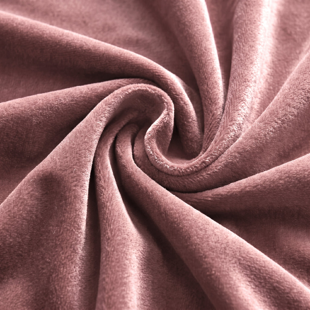 Velvet Blackout Eyelet Curtains in Blush Pink